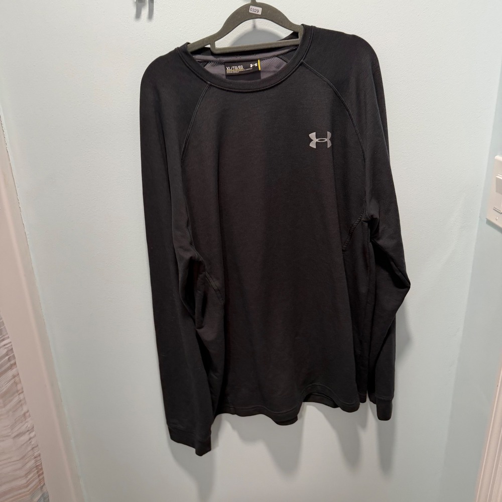 Under Armour Mens XL Black Loose Fit Long Sleeve Performance Shirt Mesh Back